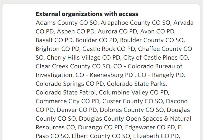 External organizations with access